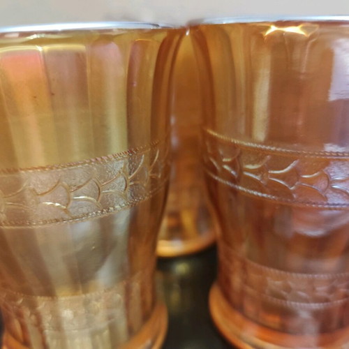 Vintage glasses like new, set of 6, honey color
