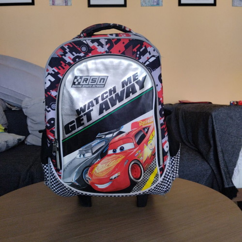 Lightning McQueen school trolley bag used