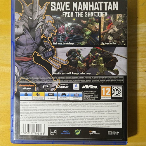 Teenage Mutant Ninja Turtles Mutants in Manhattan PS4 game