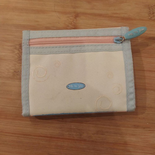 Me to You Tatty Teddy wallet like new, white-cream and turquoise