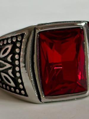 Red Stone Signet Ring size 12 brand new, 316L stainless steel