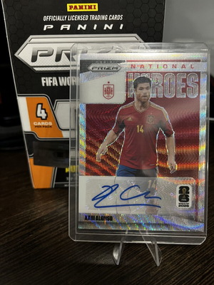 2026 Prizm FIFA World Cup Xabi Alonso National Heroes Silver Wave Auto card