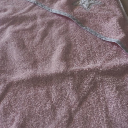 Baby towel new, pink color, 0.66x0.66 m