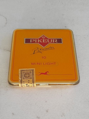 Ritmeester Pikeur metal tobacco tin used, Mini Light 10 cigars