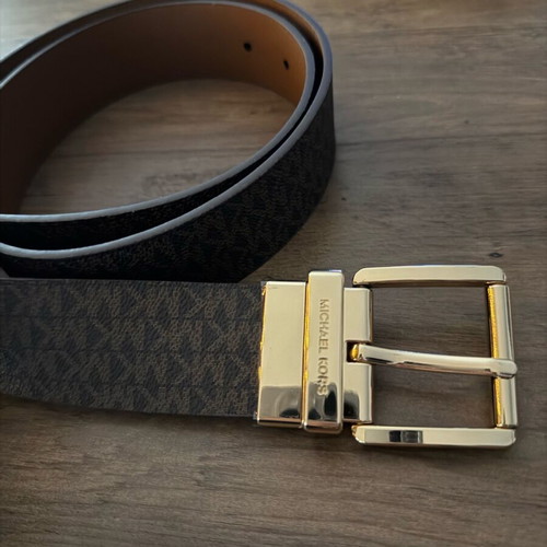 Michael Kors δερμάτινη ζώνη καινούργια, μέγεθος 85, καφέ με χρυσή αγκράφα