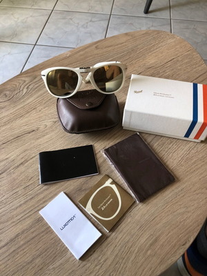 Persol Steve McQueen 24H Le Mans Centenary sunglasses like new, white and brown