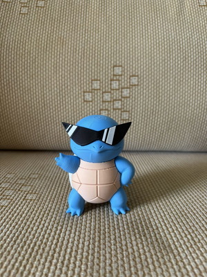 Squirtle figure with sunglasses, 3D printed