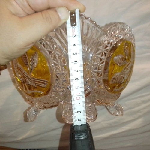 Vintage royal crystal fruit bowl used, two-tone