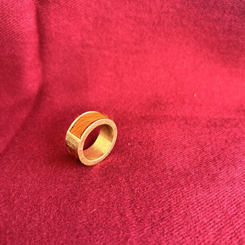 Vintage Dyrberg/Kern ring with orange pony skin like new