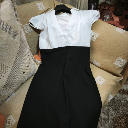 Black and white short dress like new, size M
