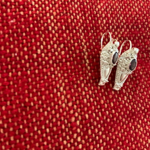 Silver 925 earrings with tourmaline, new