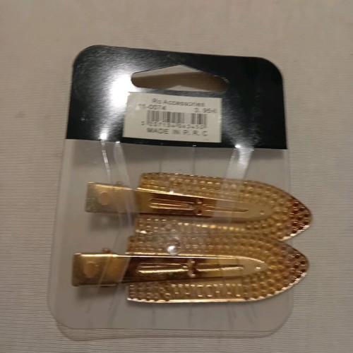 Hair clip new with rhinestones gold