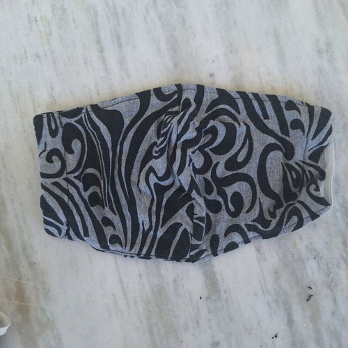 Face mask handmade black and grey new