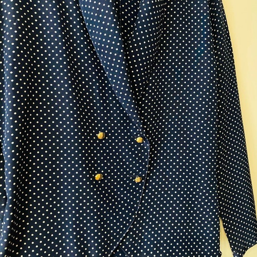 Vintage Nary Shirt double breasted with white polka dots size M/L
