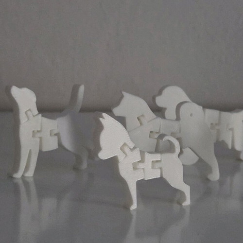 Articulated dog figures new, set of 7 pieces