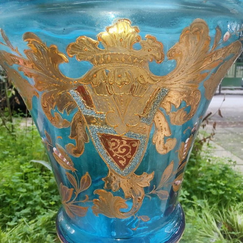 Tsarist candlestick with crystal and 24K gold like new