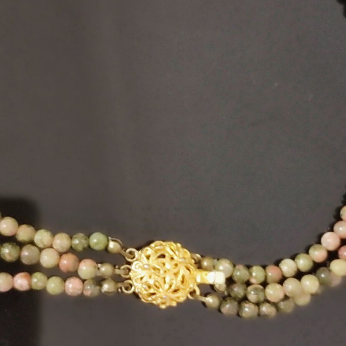 Women's Multistrand Necklace with Natural Semi-Precious Stones New
