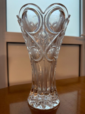Vintage crystal vase used with embossed design