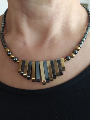Hematite necklace used in black and gold shades