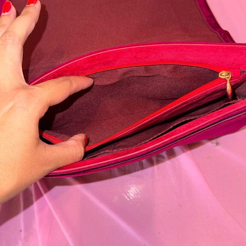 Paul's Boutique Crossbody Bag like new, suede, red and pink color-blocking