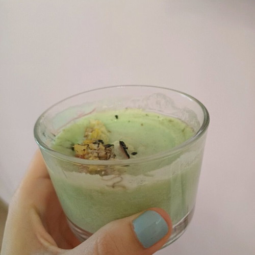 Handmade mosquito repellent candle with basil used
