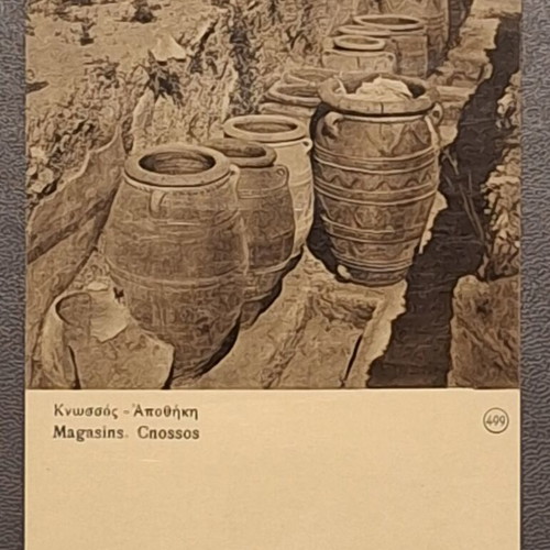 Vintage postcard Knossos Crete 1937 used, collectible