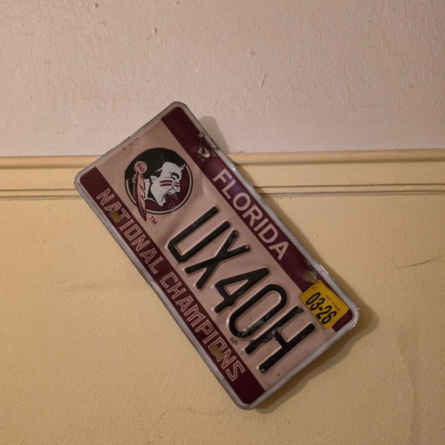 Vintage metal USA license plate used
