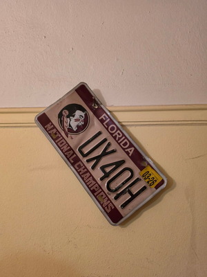 Vintage metal USA license plate used