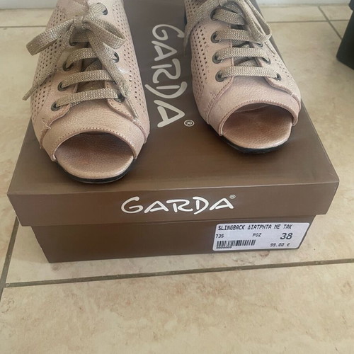 Garda leather women's shoes used, pink gold color, size 38