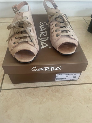Garda leather women's shoes used, pink gold color, size 38