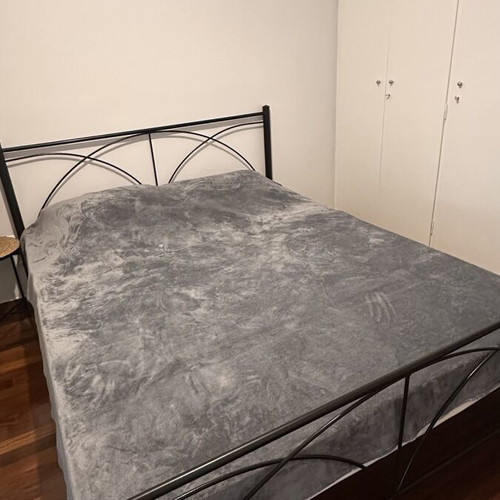Metal bed with BeComfort Air mattress new, Paolo frame, fir slats