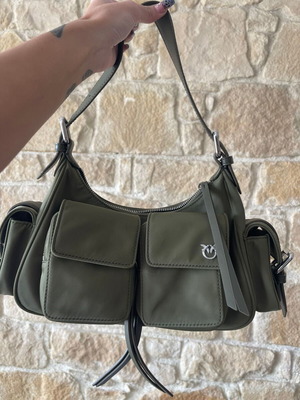 Pinko Cargo Khaki Green Shoulder Bag like new