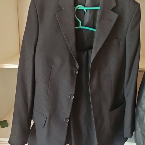 Men's Suit worn once, black and gray, size L