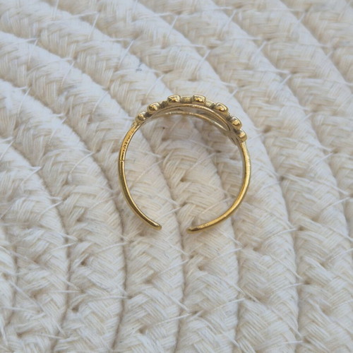 Steel Eye Ring new, gold and green tones