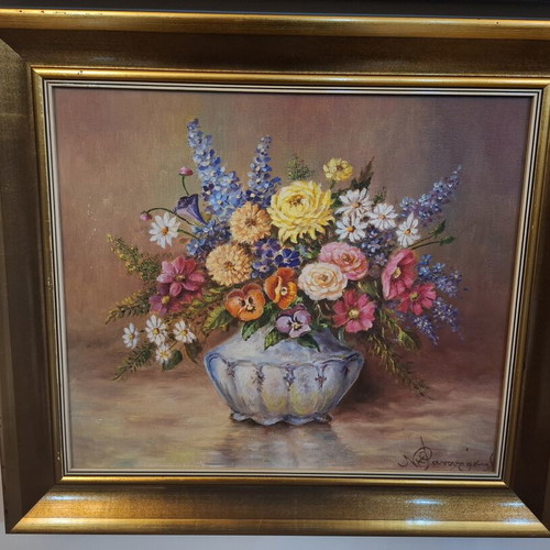 Painting by N. Fanourakis, classic still life oil on canvas