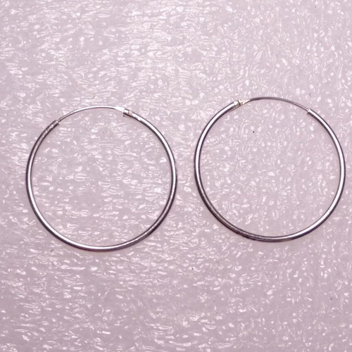 Silver 925 Hoop Earrings 2.5 cm Diameter New