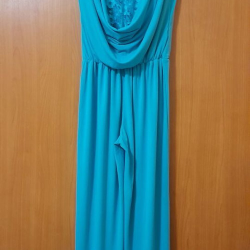 Garanties one-piece jumpsuit new, turquoise with lace back