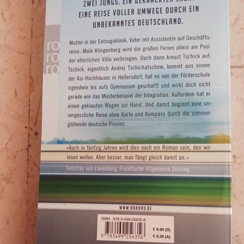 Book Tschick Roman Wolfgang Herrndorf new, German language