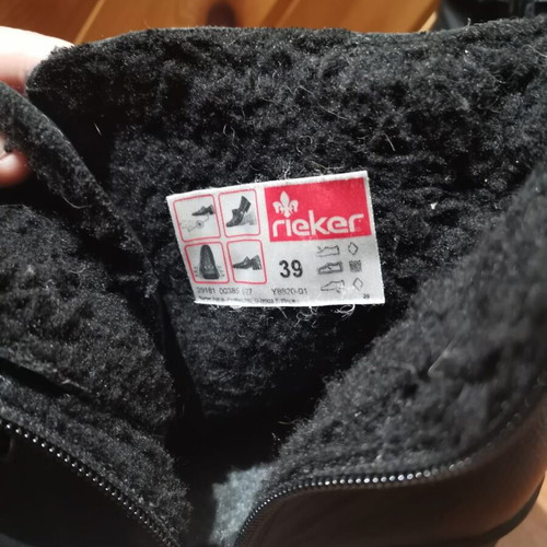Rieker ankle boots with fur No39 new, narrow fit, black