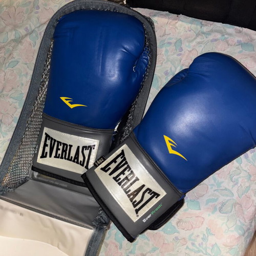 Everlast gloves and shin guards used