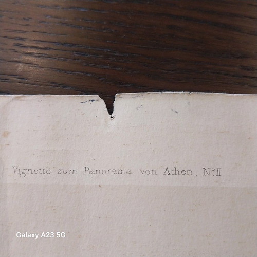 Lithography Panorama of Athens 1835 used