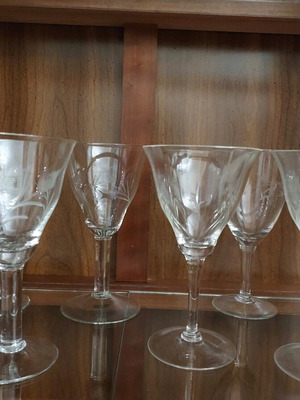 Vintage handmade crystal glasses like new, set of 6