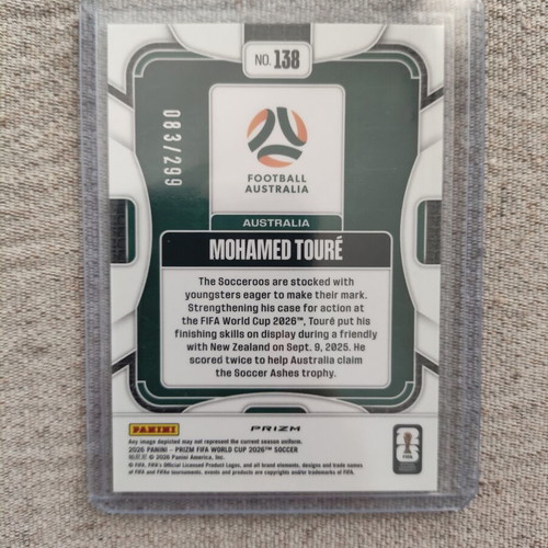 2026 Panini Prizm World Cup Mohamed Toure RC Purple Hyper card like new