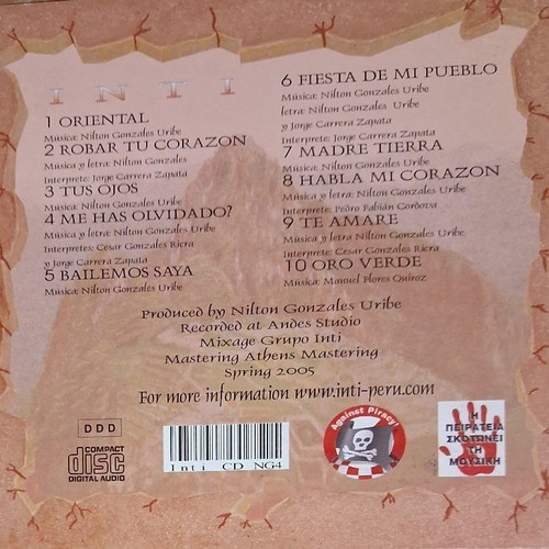 Inti Madre Tierra CD like new, Latin music from Peru