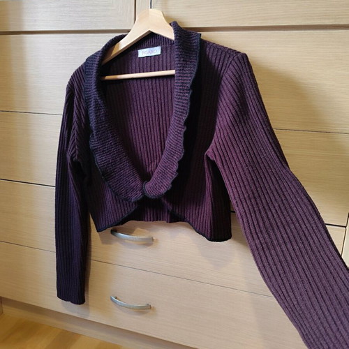 Bolero jacket used purple Figaro size L with one button