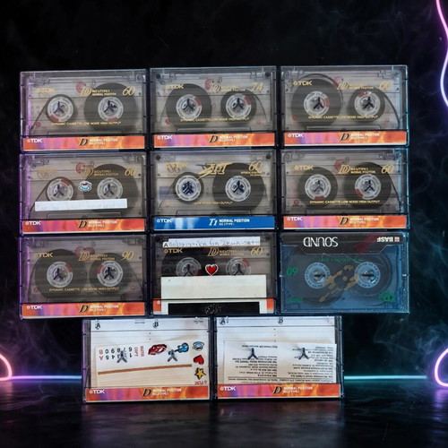 Vintage TDK cassette tape collection with original case, like new
