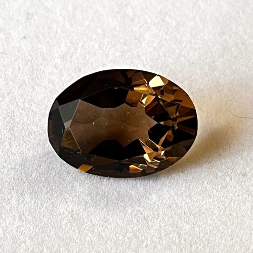 Smoky quartz natural oval cut gemstone, new