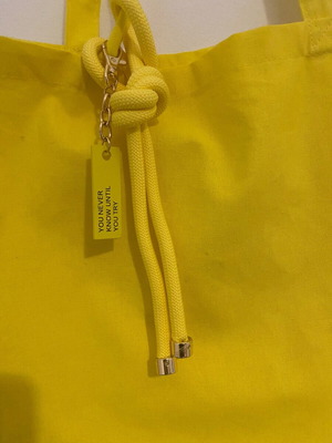 Aldo shoulder bag used, yellow with charm