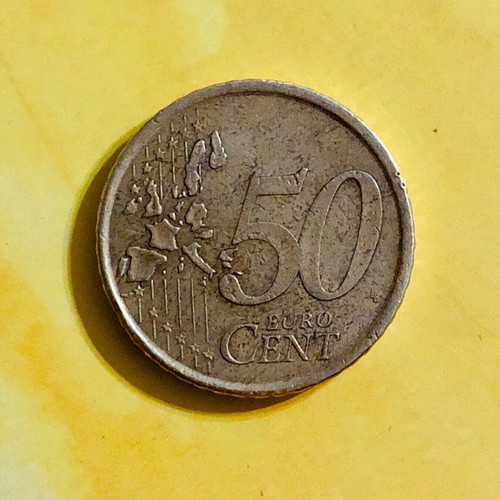 50 euro cents coin Spain 1999 used, Cervantes