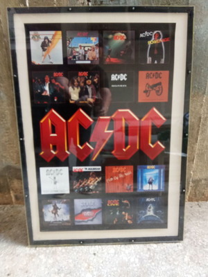 Frame with plexiglass used with AC DC vintage poster 1980-1990